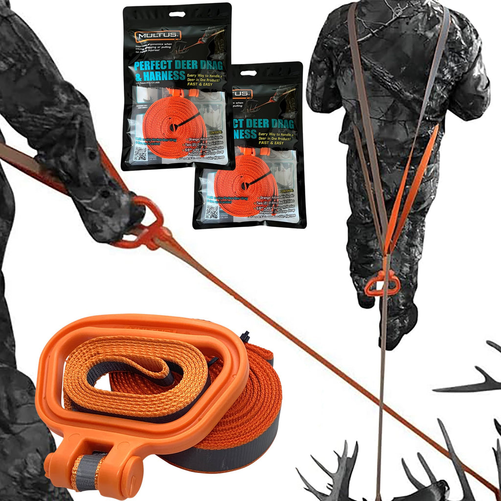 Multus: Perfect Deer Drag And Harness 2 Pack; Every Way To Drag A Deer In One Product Fast & Easy! Dual Harness Deer Drag With H