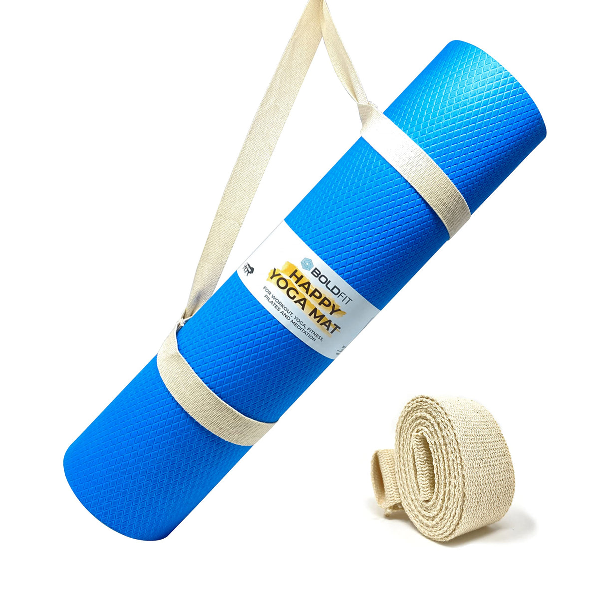 Boldfit Yoga mat for Women and Men with Strap EVA Material 4mm Extra Thick Exercise mat for Workout Yoga Fitness Pilates and Med
