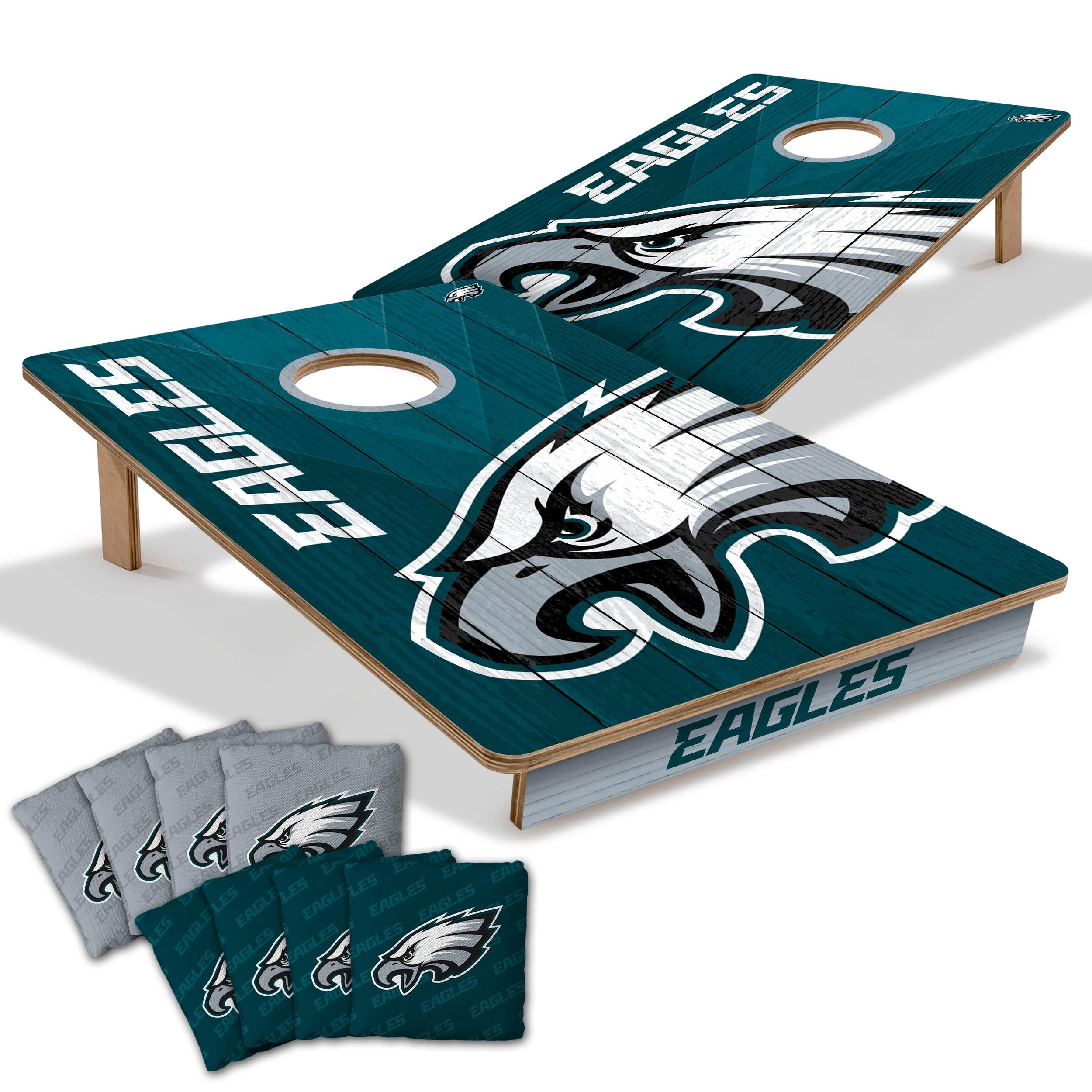 YouTheFan NFL Philadelphia Eagles 2 x 3 Wood Cornhole Game with Logo Bags