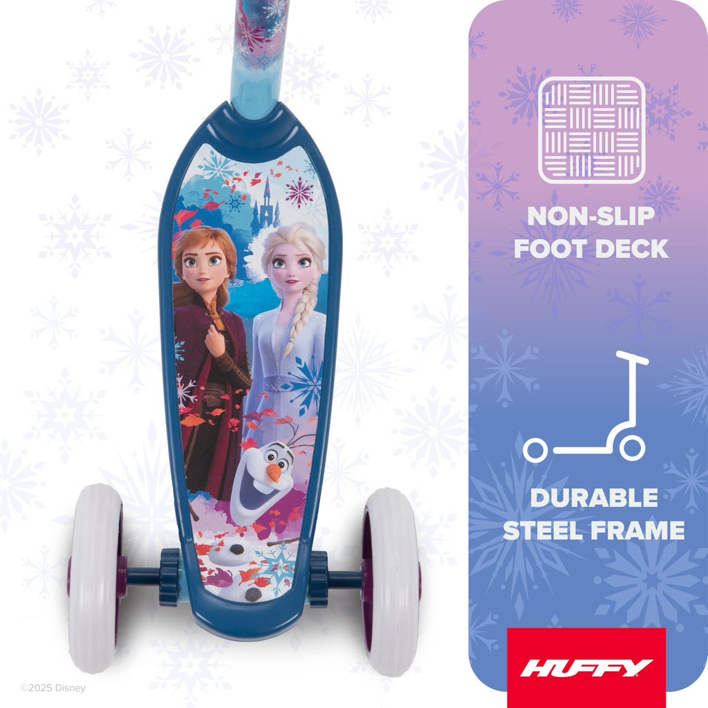 Huffy Disney Frozen 2 Toddler Scooter, Ideal for Ages 3+ Years Old, 3 Wheels, Handlebar Basket, Shimmering Streamers, Easy-Balan