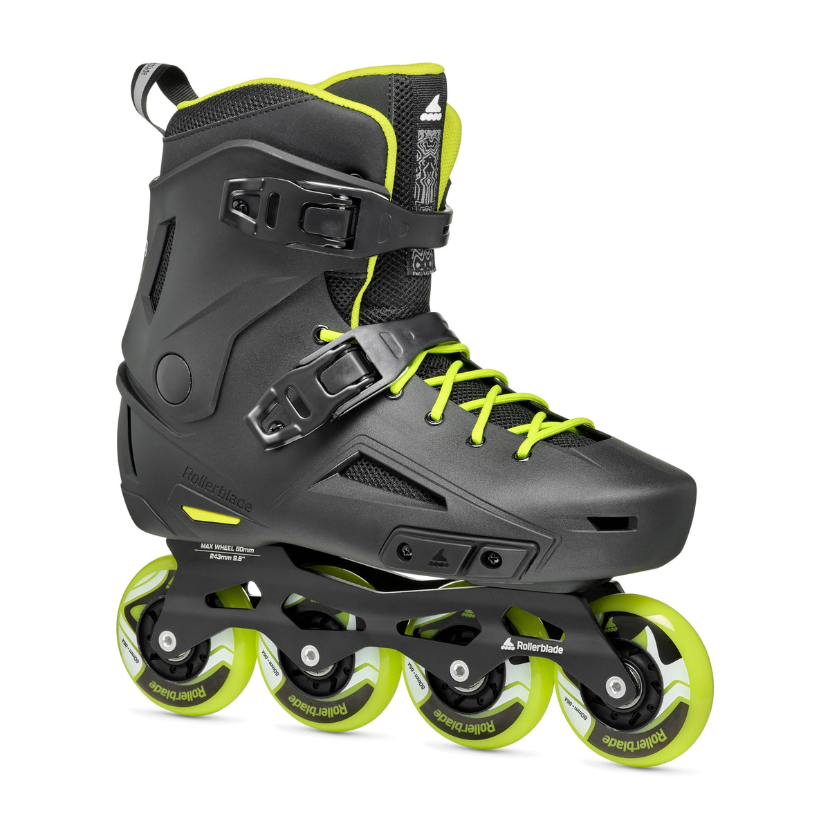 Rollerblade Lightning Mens Urban Inline Skate, Black and Lime