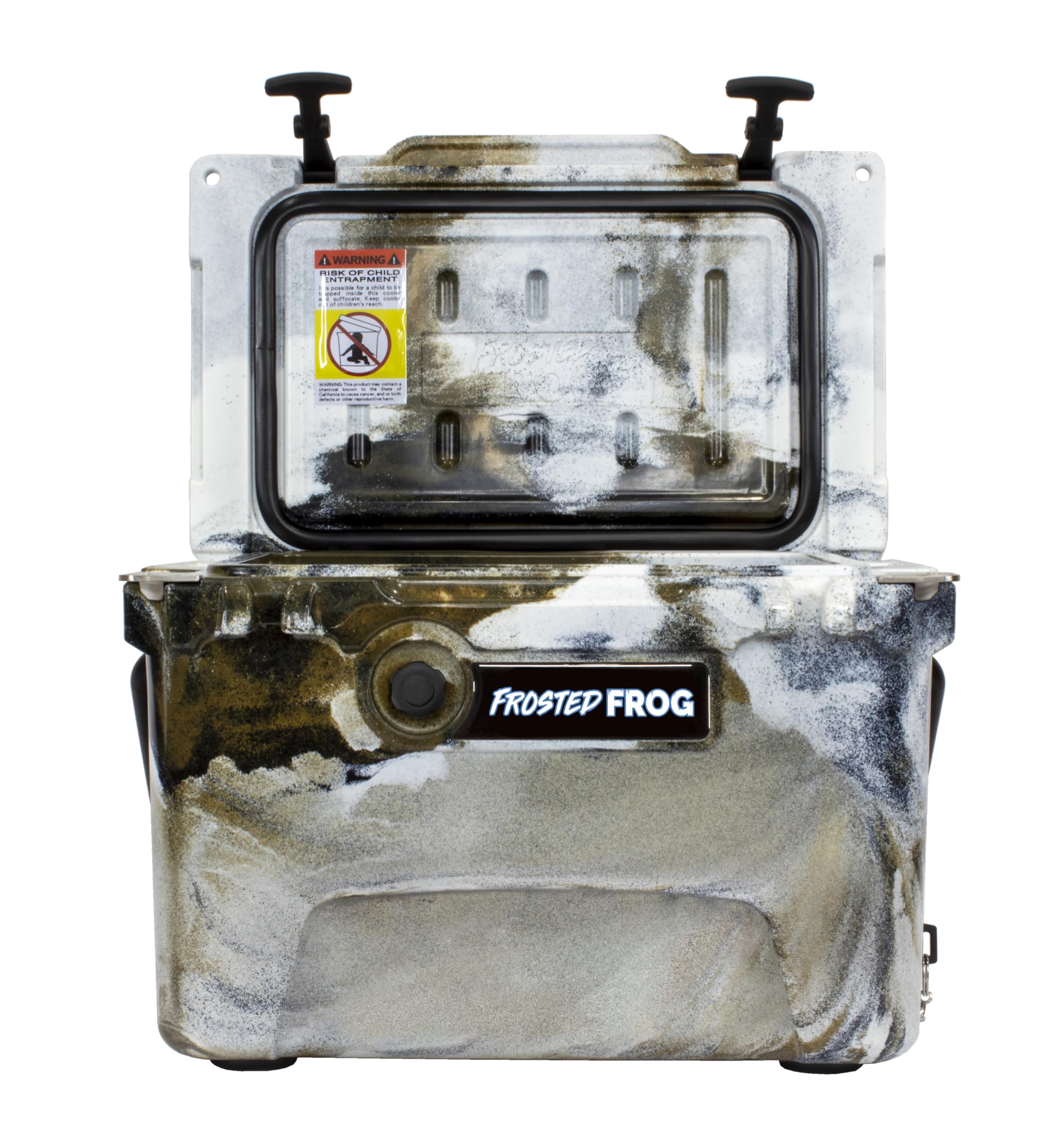 Frosted Frog Desert Camo 20 Quart Ice Chest Heavy Duty High Performance Roto-Molded Commercial Grade Insulated Cooler