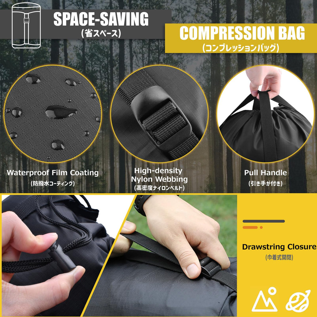 Azarxis Compression Stuff Sack Water-Resistant Ultralight Sleeping Bag Storage Bag Space Saving Gear For Traveling Camping Hikin