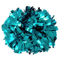 Metallic Cheerleader Cheerleading Pom Poms 6 inch 1 Pair 2 Pieces (Teal)