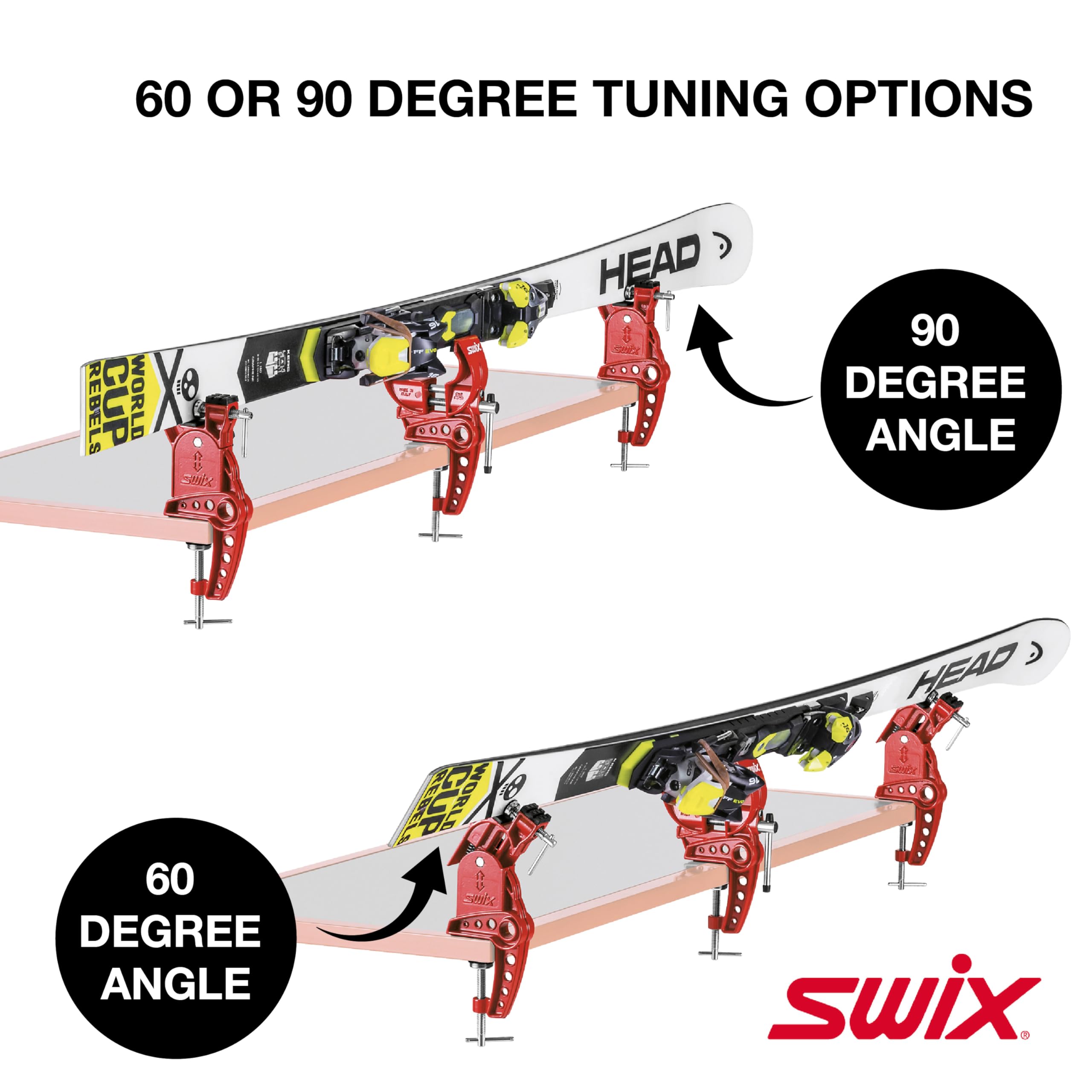SWIX T149-50 Ski Vise With 50mm Wide Jaws | Durable Adjustable Clamps For Waxing And Tuning Alpine & Downhill Skis
