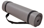 Balancefrom All Purpose 1/2-Inch Extra Thick High Density Anti-Tear Exercise Yoga Mat And Knee Pad With Carrying Strap, Gray