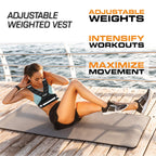 Aduro Sport Adjustable Weighted Vest Workout Equipment, 20Lbs-32Lbs Body Weight Vest For Men, Women, Kids,Black