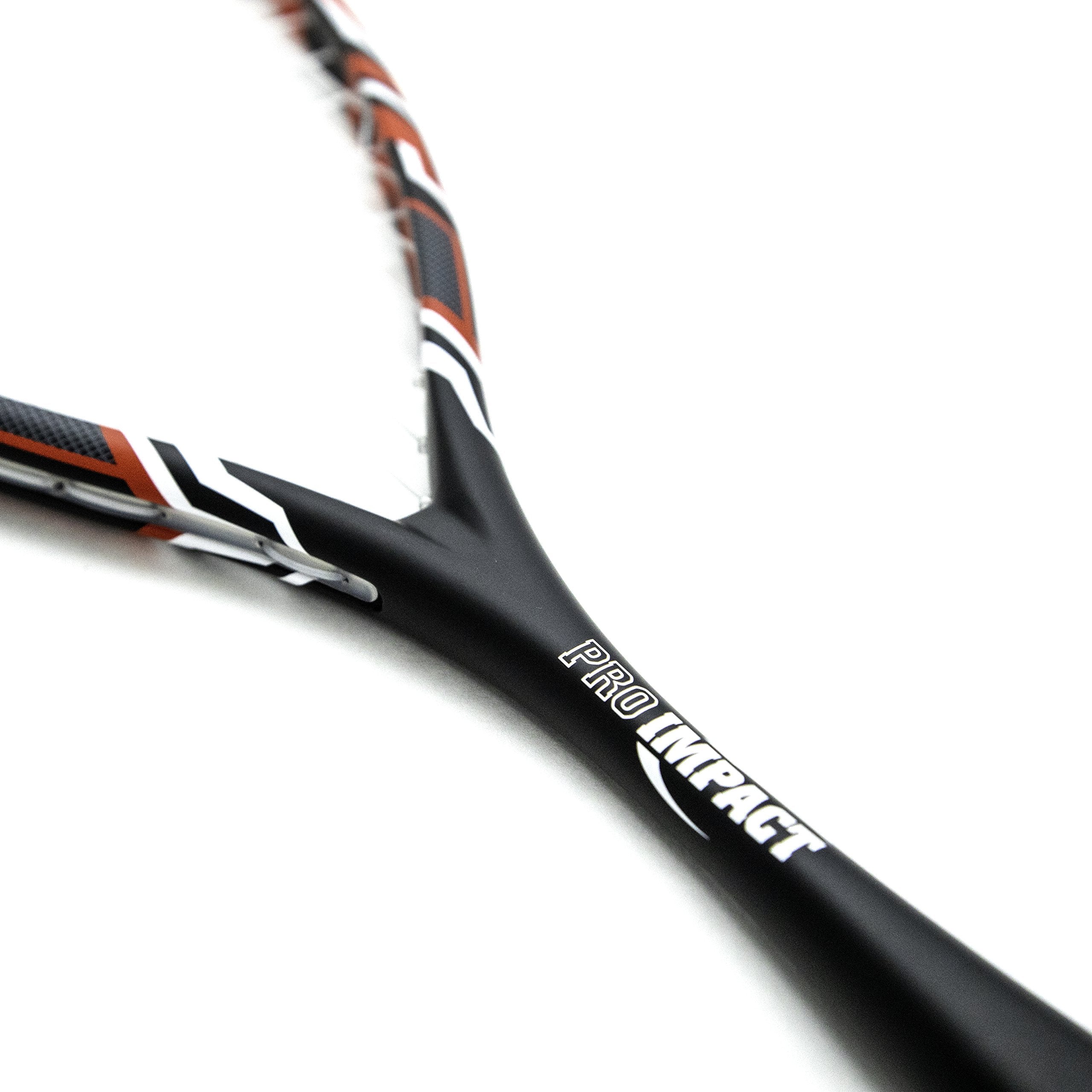 Pro Impact Graphite Carbon Fiber Squash Racket - Full Size Lightweight - With Carry On Cover & Durable Strings - Made Of Pure Gr