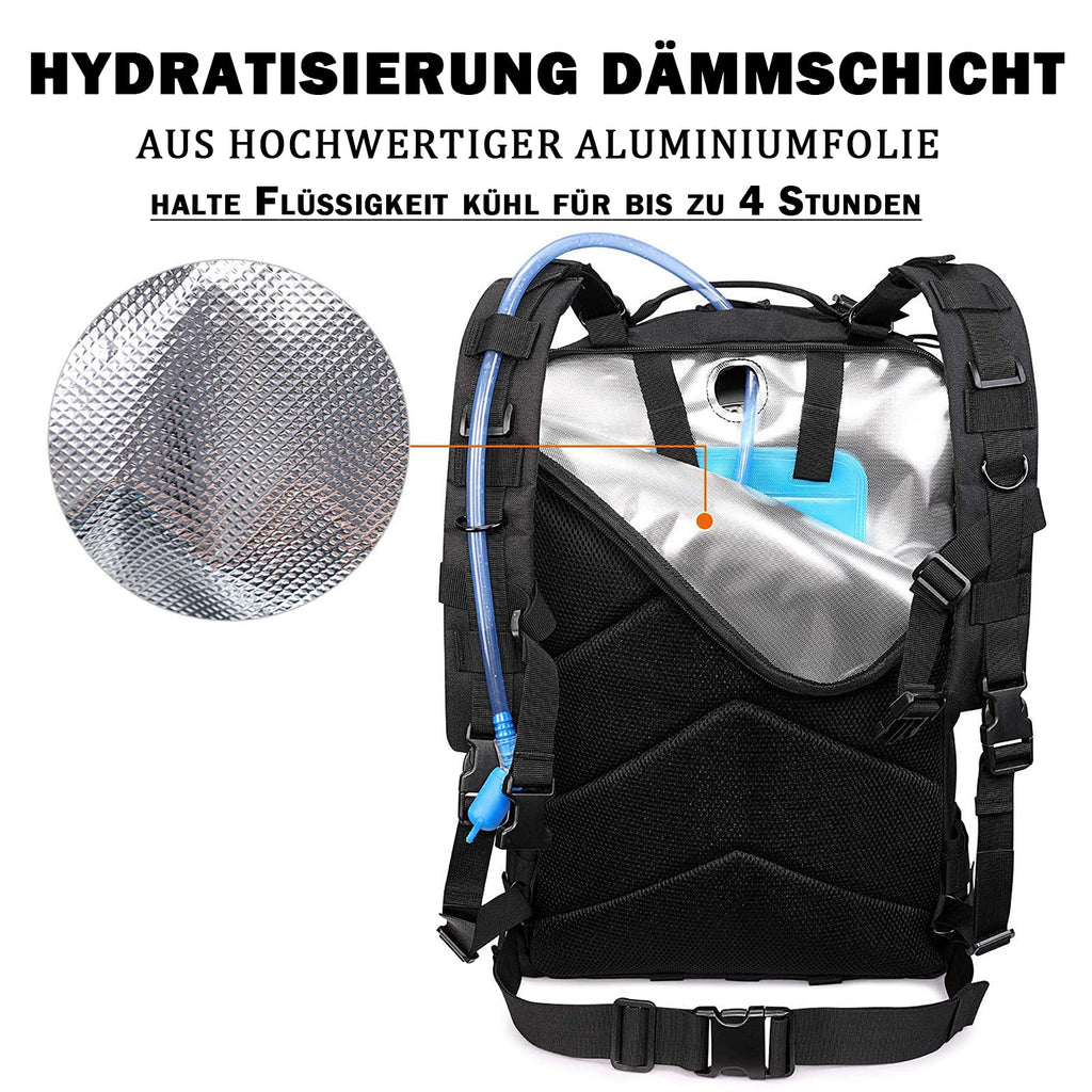 G4Free 50L Tactical Backpack 3 Day Assault Pack Outdoor Bug Out Bag Military Style For Trekking Camping Fishing Hiking