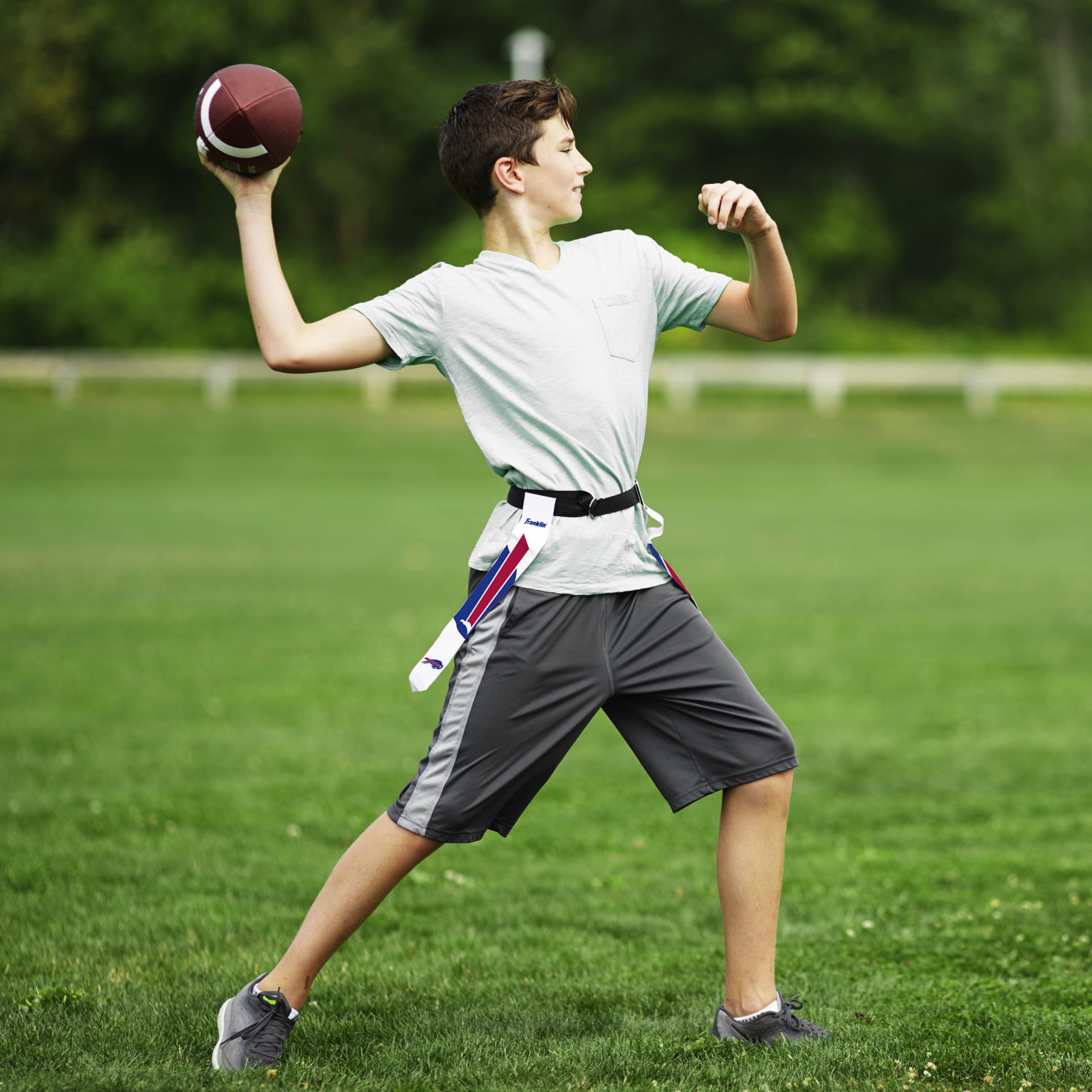 Franklin Sports Nfl Buffalo Bills Flag Football Sets - Nfl Team Flag Football Belts And Flags - Flag Football Equipment For Kids