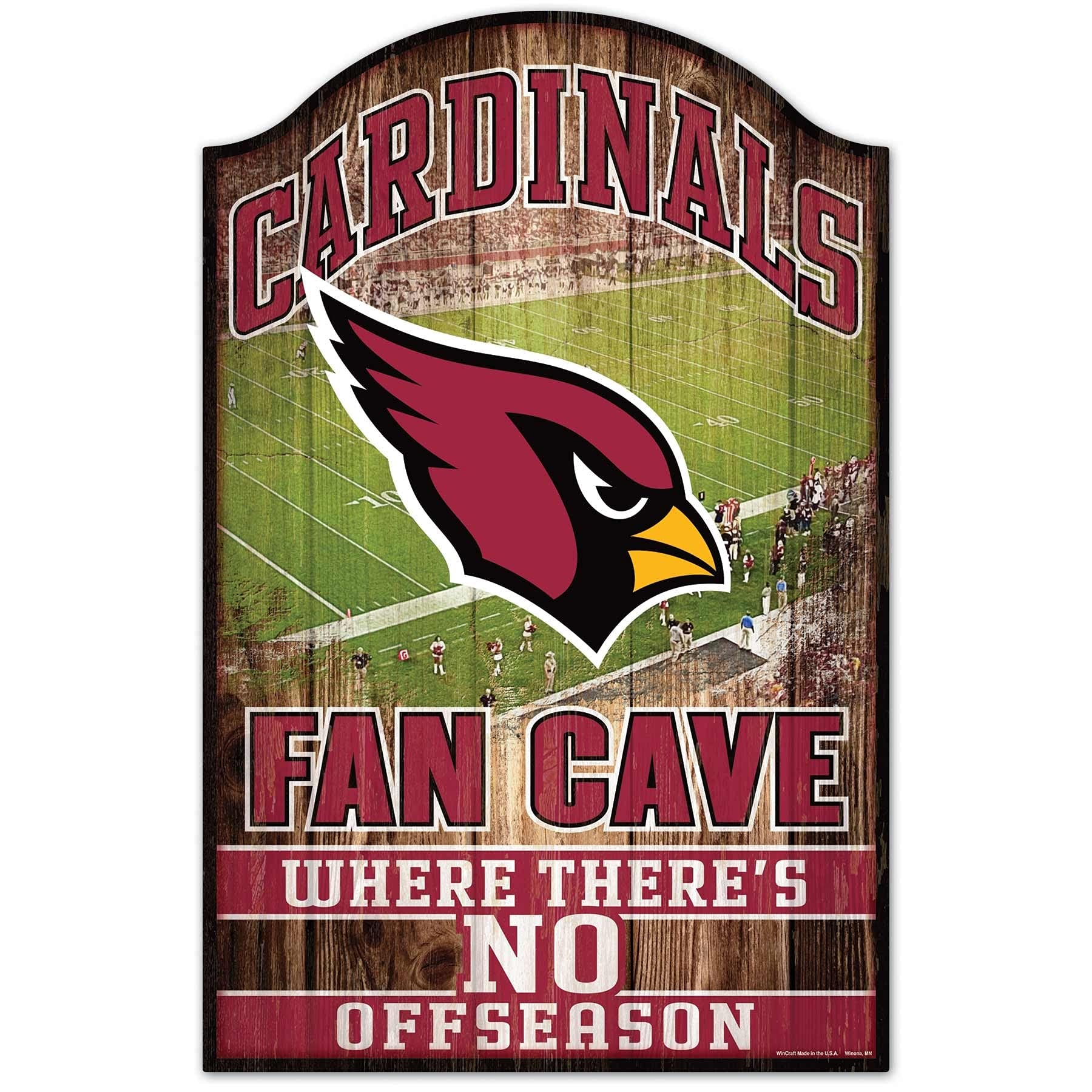Wincraft NFL Arizona Cardinals 05272010 Wood Sign, 11 x 17, Black