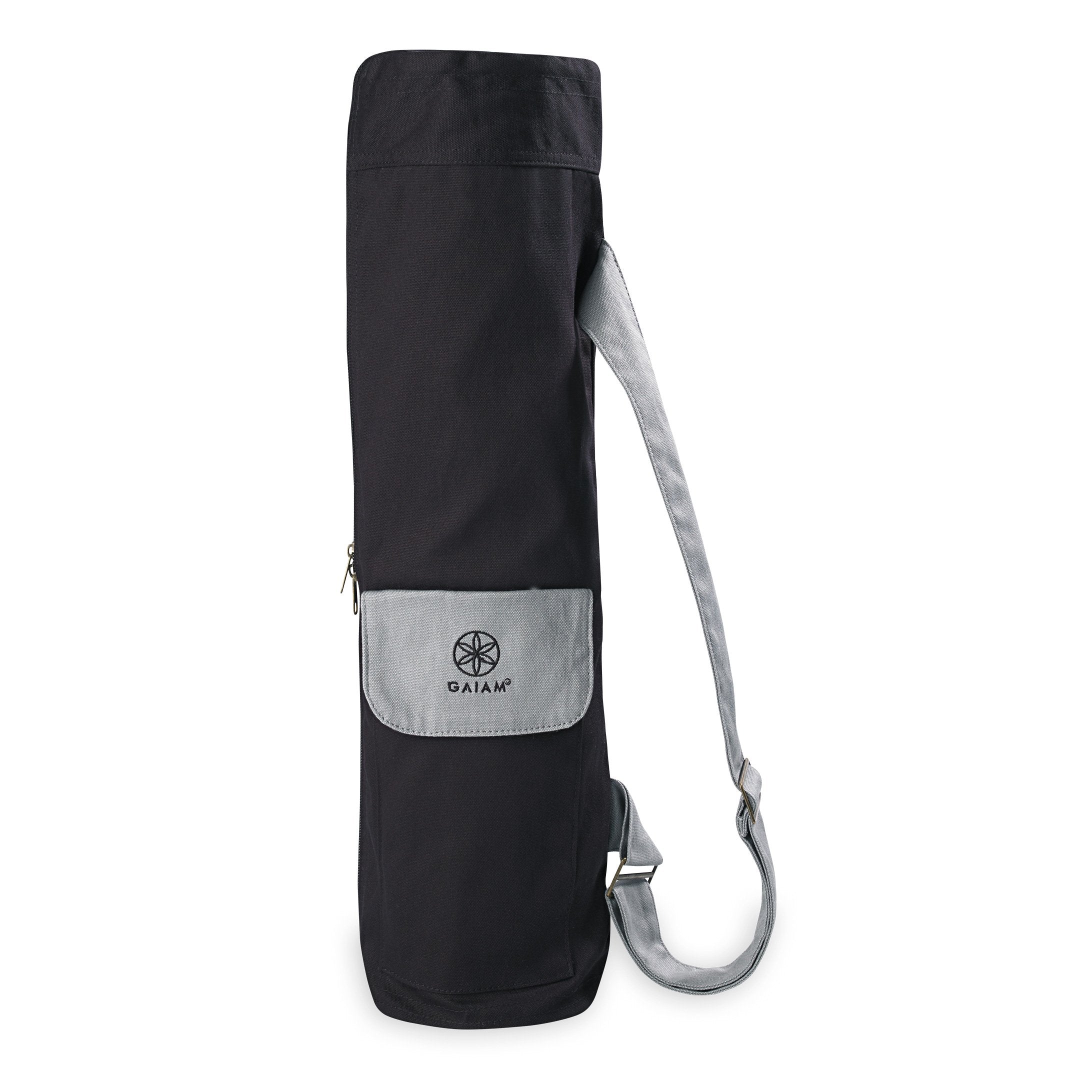 Gaiam Cargo Yoga Mat Bag, Full-Zipper Yoga Mat Carrier with Adjustable Strap, Front & Exterior Phone Pocket with Earbuds Slit, S