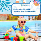 Elejolie Toddler Swim Vest For Child Learn Swiming Training,Infant Safety Swimmies Aid Jacket For Kids 2 3 4 5 6 Years Old,Arm W