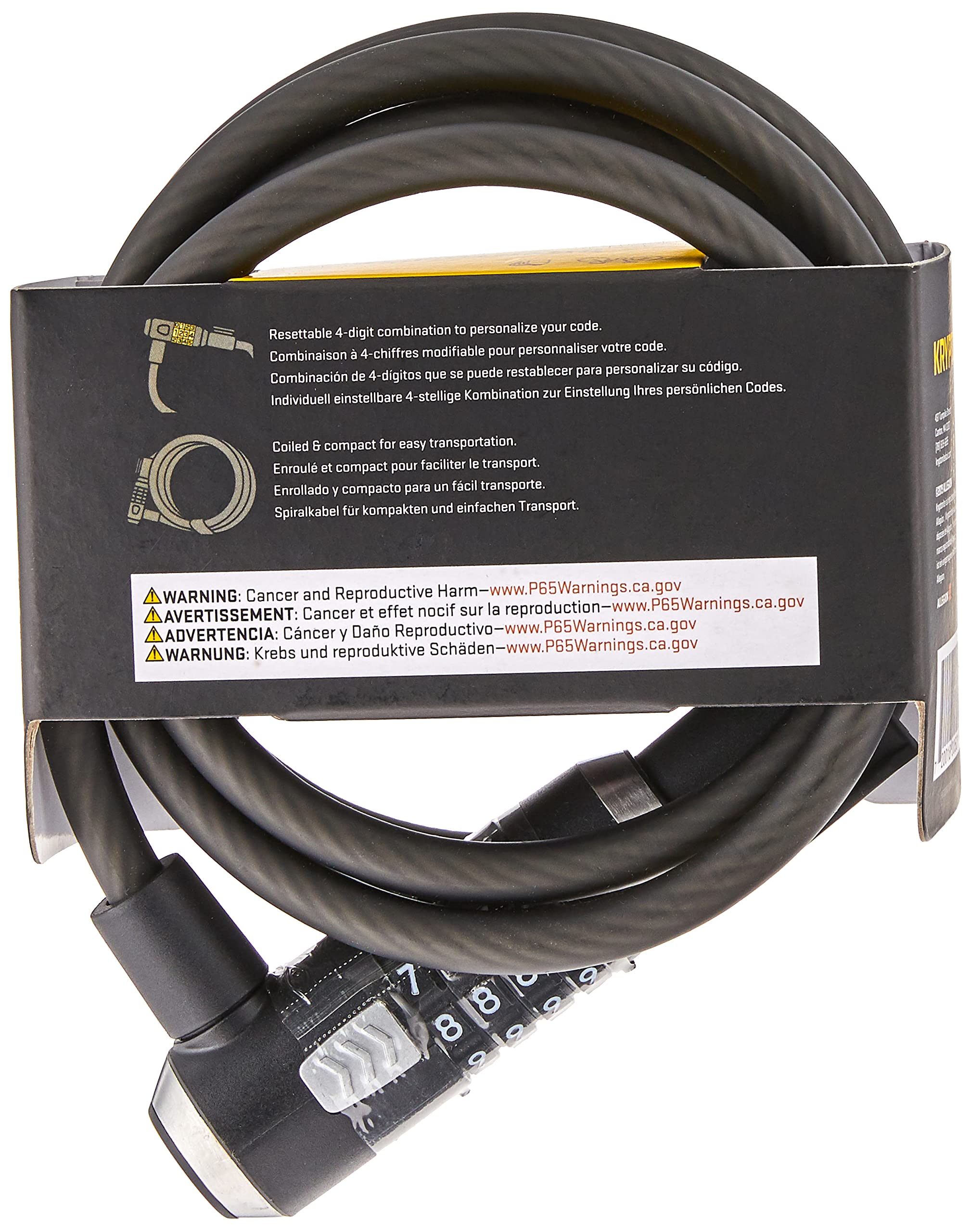 Kryptonite Kryptoflex Bike Lock Cable, 6Ft Long 10Mm Thick Heavy Duty Braided Steel Cable Anti-Theft Security Lock For Outdoor E
