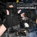Moreok Workout Gloves Padded Weight Lifting Gloves For Men/Women, [3Mm Gel] Fingerless Grip Gym Gloves Fitness Gloves Black-L