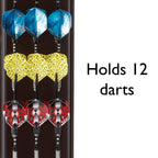 Viper Dart Caddy Solid Wood Wall Mounted Dart Holder / Stand, Displays 4 Sets Of Steel Or Soft Tip Darts, For All Sisal & Electr