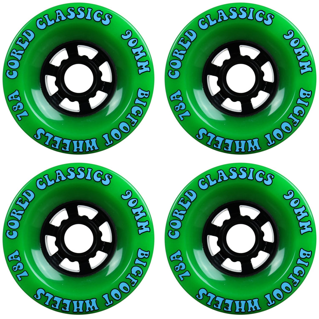 Bigfoot Cored Classics Longboard Wheels Green, 90Mm