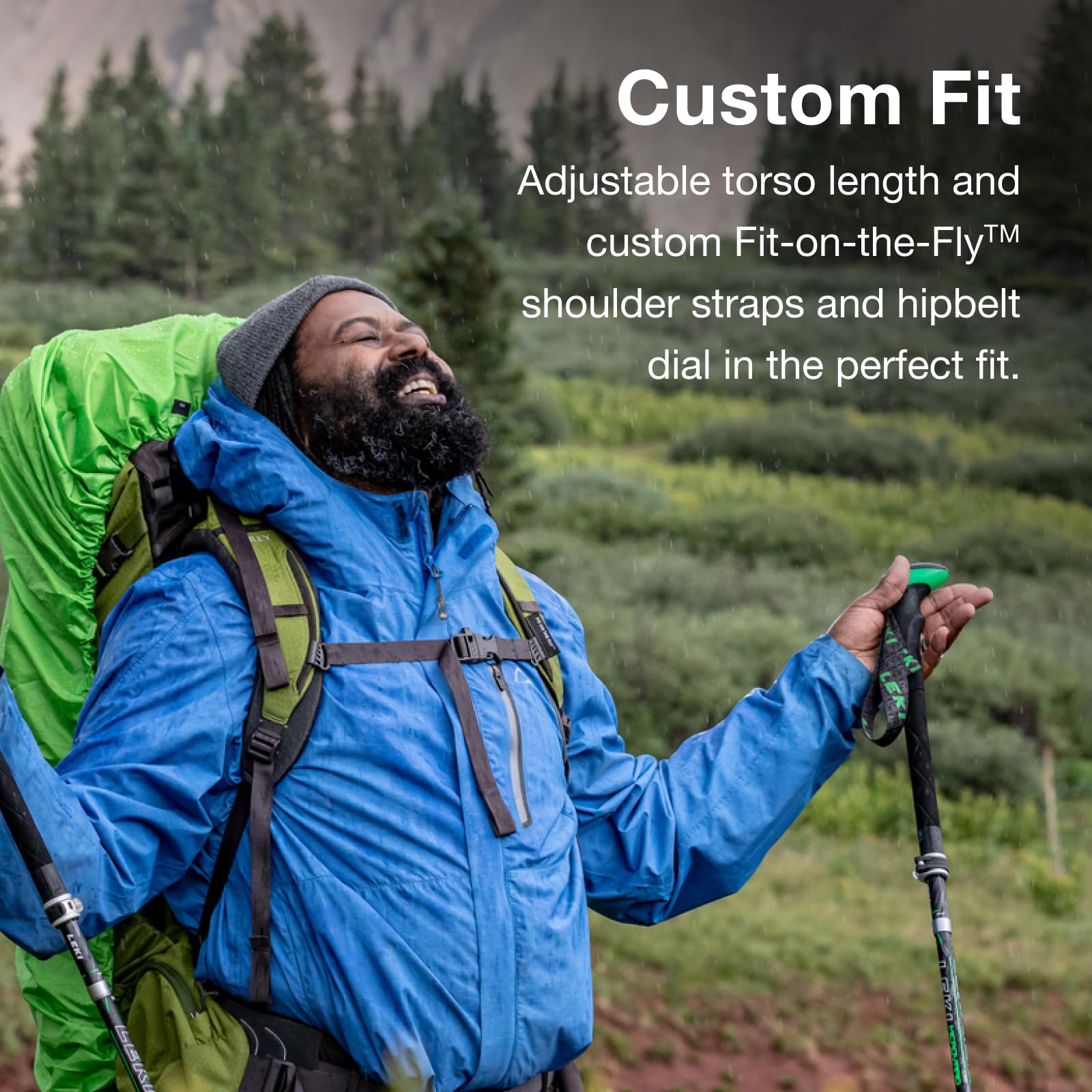 Osprey Aether Plus 70L Mens Backpacking Backpack, Axo Green, L/XL