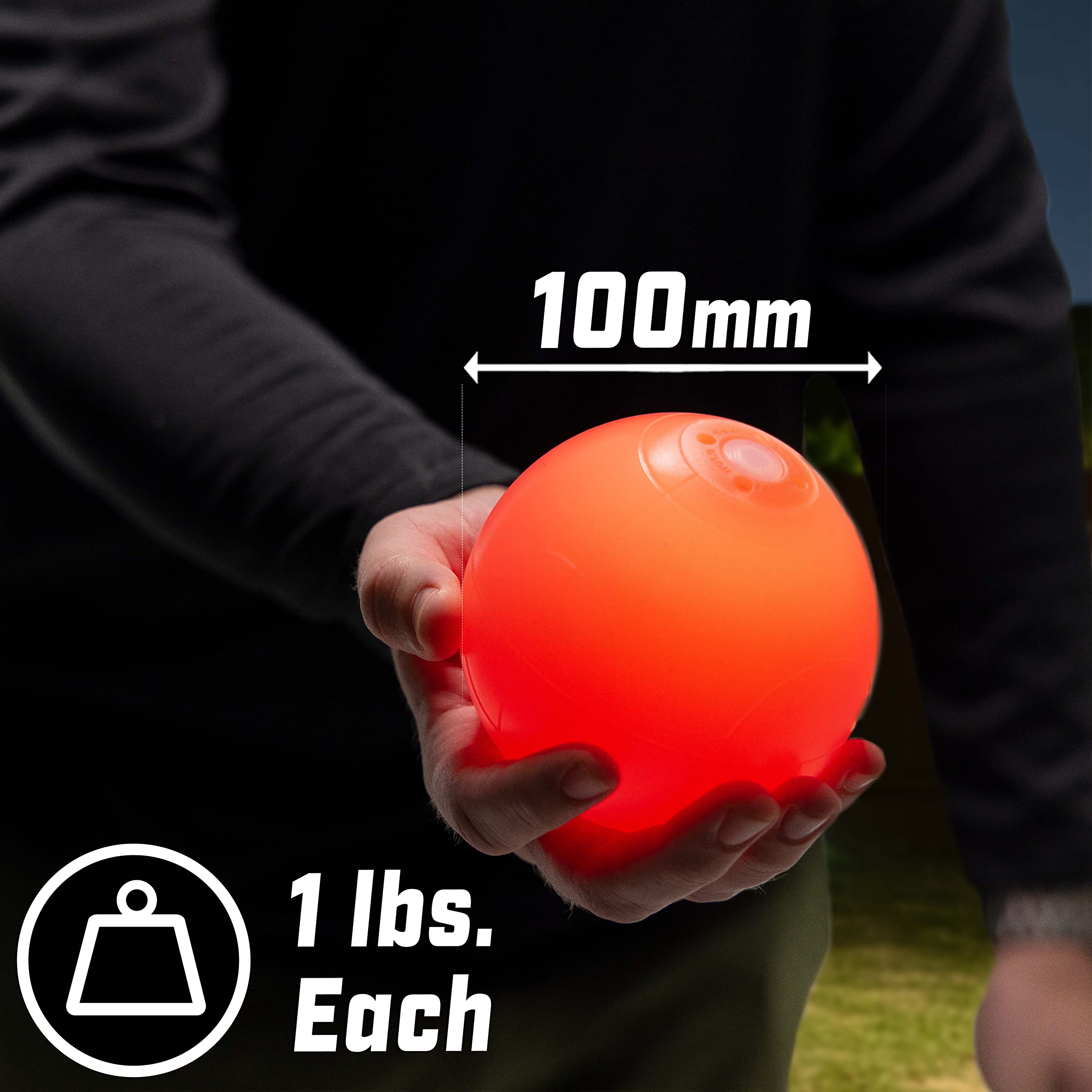 Gosports Led Bocce Ball Game Set - Includes 8 Light Up Bocce Balls, Pallino, Case And Measuring Rope - Choose 85 Mm Or 100 Mm