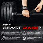 Beast Rage Lifting Straps For Weightlifting, Weight Lifting Straps Gym Power Workouts Lifting Wrist Straps Padded Cotton Men Wom
