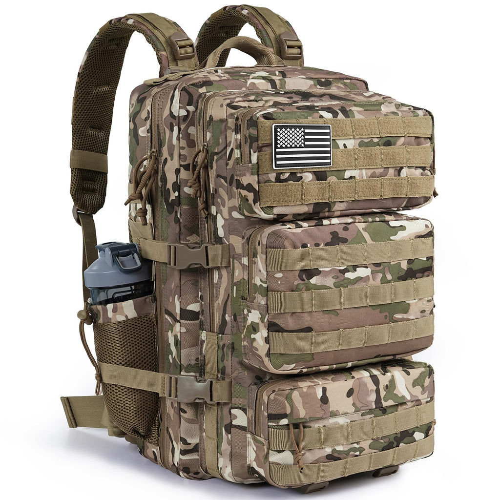 kookoomia Military Tactical Backpack 50L Large Day Backpack for Men Molle Army 3 Days Assault Pack Bug Out Bag Water Resistant a