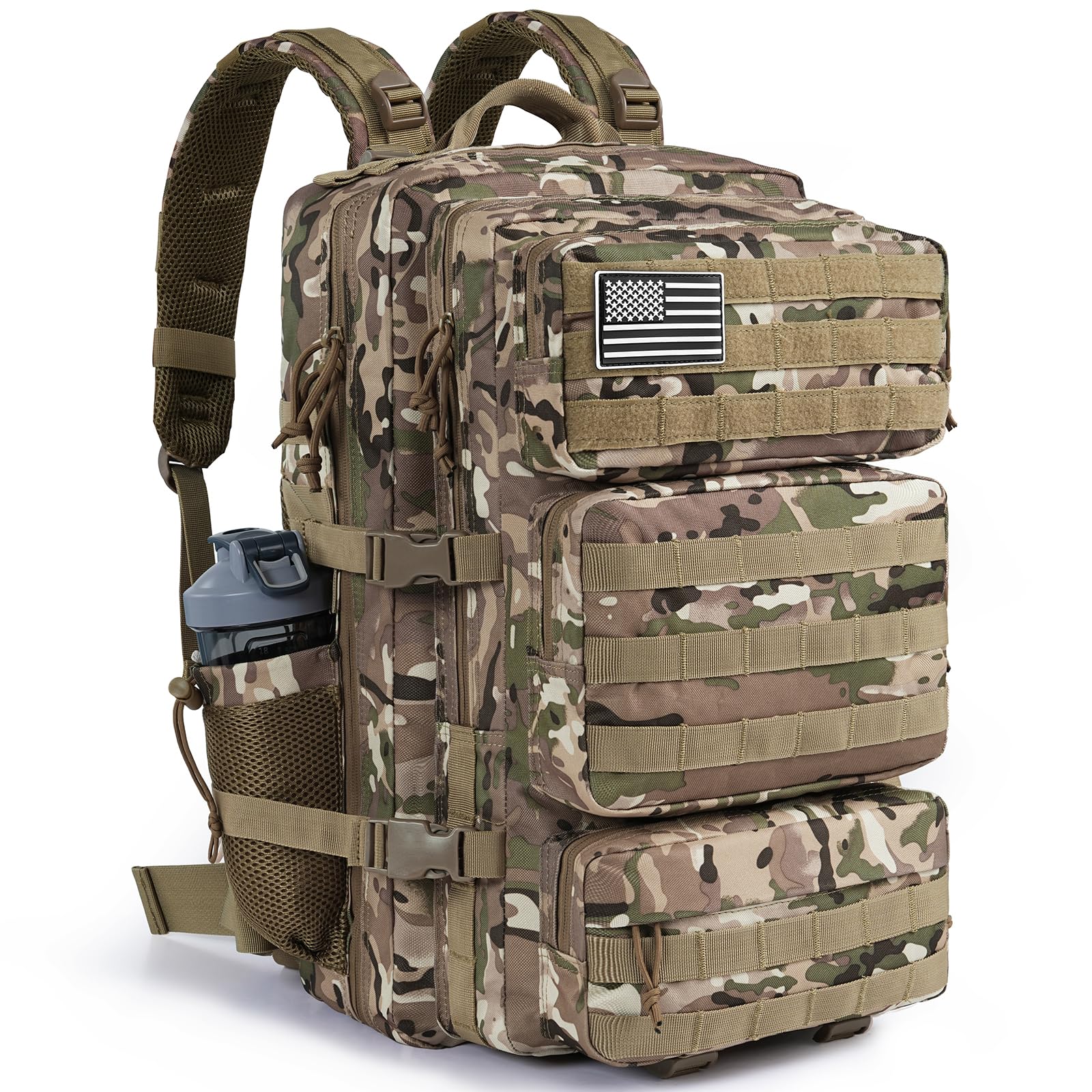kookoomia Military Tactical Backpack 50L Large Day Backpack for Men Molle Army 3 Days Assault Pack Bug Out Bag Water Resistant a