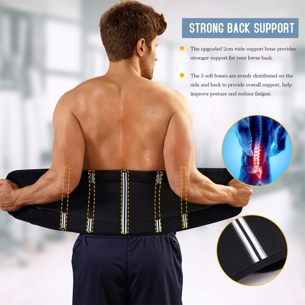 Tailong Neoprene Waist Trimmer Ab Belt For Men Weight Loss Trainer Corset Slimming Body Shaper Workout Sauna Hot Sweat Band (Bla