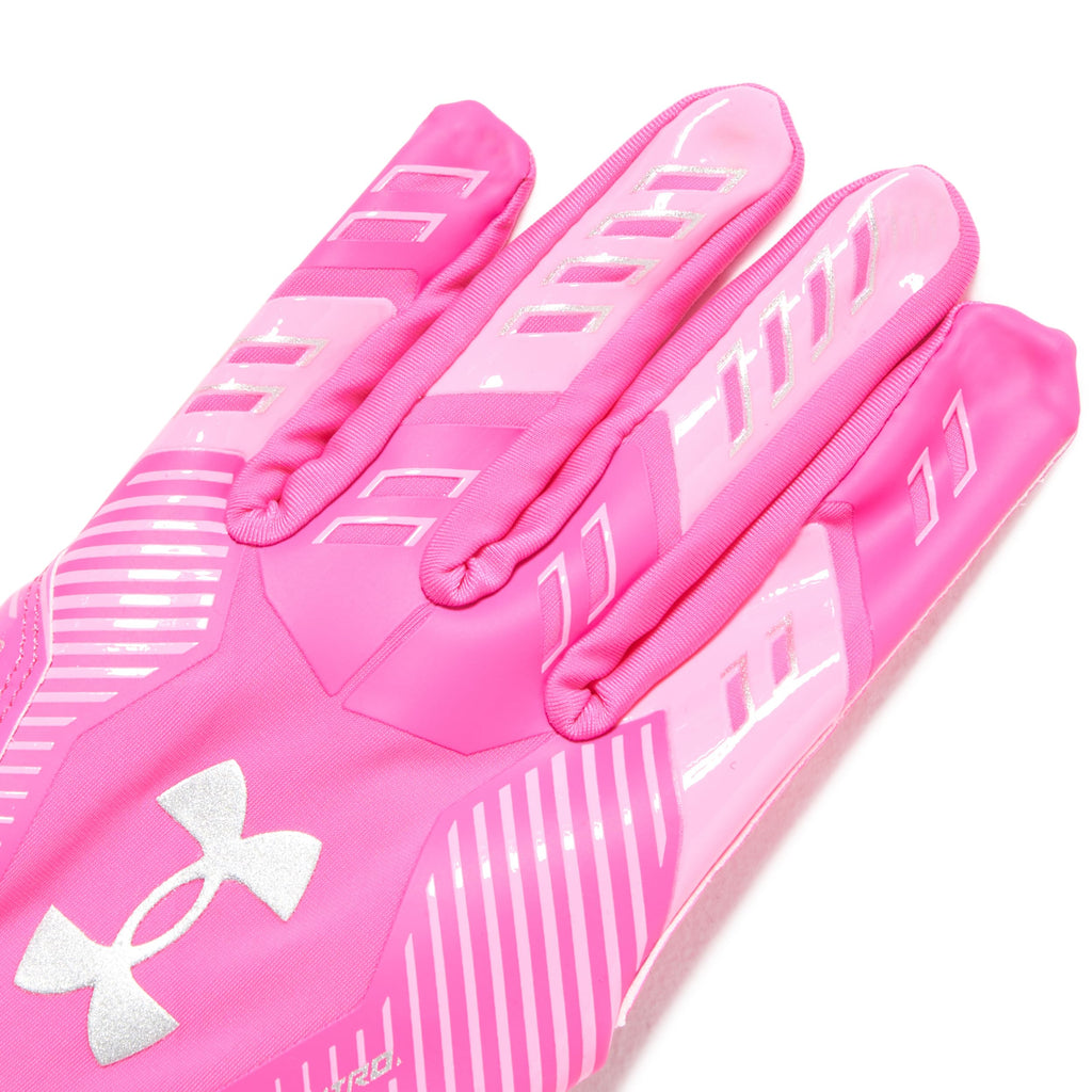 Under Armour Men'S F9 Nitro Football Gloves, (652) Rebel Pink/Fluo Pink/Metallic Silver, Medium