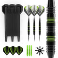 Accudart Steel Tip Dart Set 3.0 - Gunmetal Finish Steel Barrel - Hybrid Grip - Polycarbonate Shafts - Standard Shape Flights - D