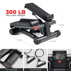 Sunny Health & Fitness Mini Steppers for Exercise at Home, Stair Step Workout Machine with Optional Resistance Bands, Full Body