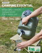 Upwoigh Camping Water Container, 6.6 Gallon Big Water Containers Jug, Truly No Leakage Water Storage, Military Green Water Tank,