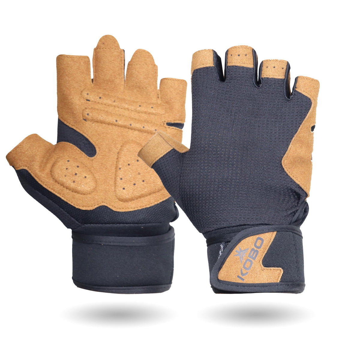 Kobo WTG69 Weight Lifting Gym Gloves Hand Protector for Fitness Training with Wrist Support (Large)
