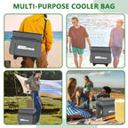 Cooler With Wheels And Handle, 50 Can Rolling Cooler, Portable Collapsiblecooler On Wheels,Leakproof Insulated Wheeledcoolers Fo