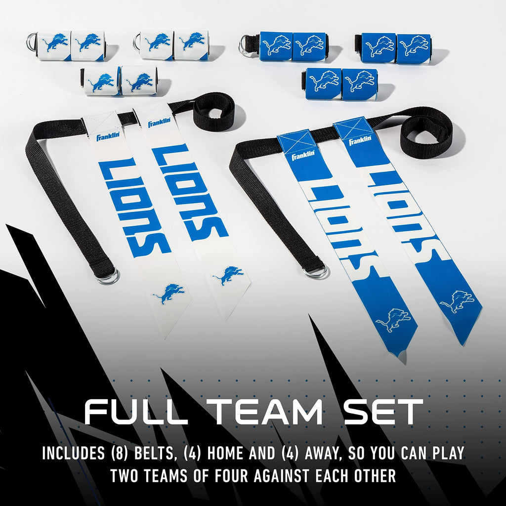 Franklin Sports Nfl Detroit Lions Flag Football Sets - Nfl Team Flag Football Belts And Flags - Flag Football Equipment For Kids