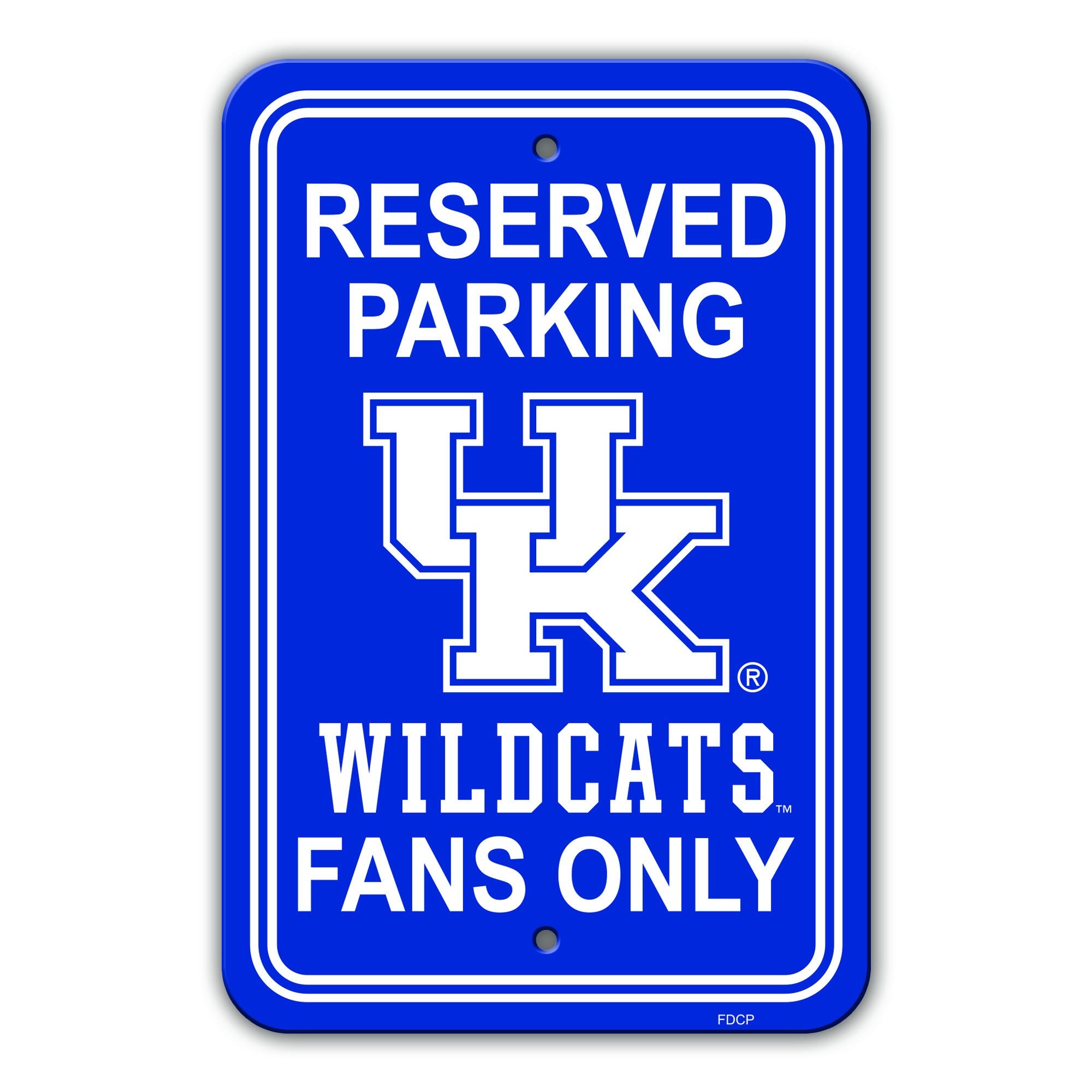 NCAA Kentucky Wildcats Plastic Parking Sign Plastic Sign, Blue,
