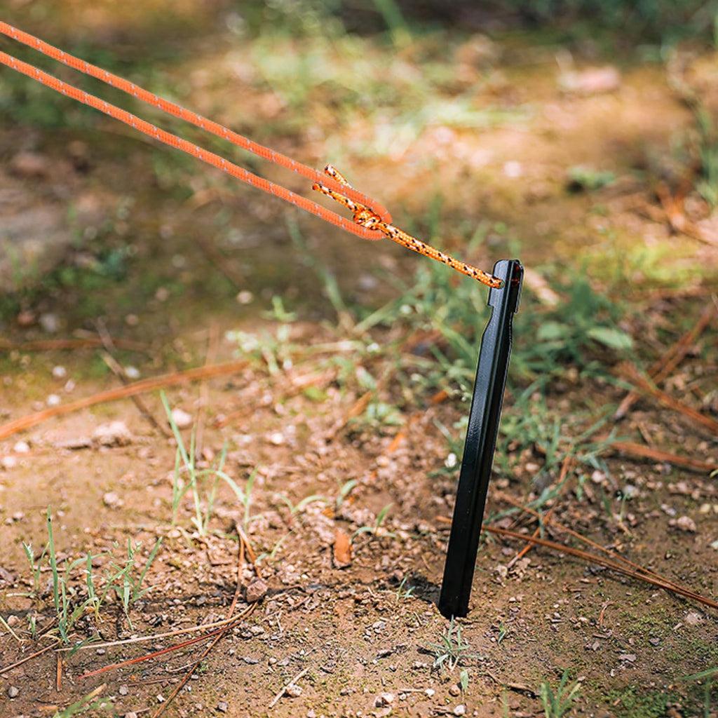 Triwonder Aluminum Tent Stakes Pegs & Reflective Guylines With Tent Cord Tensioners For Camping, Hiking, Backpacking (Green)