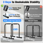 Sportsroyals Adjustable Dip Bar Station, Heavy Duty Parallette & Parallel Bars, 400LBS Stable Dip Stands for Home Gym, Calisthen