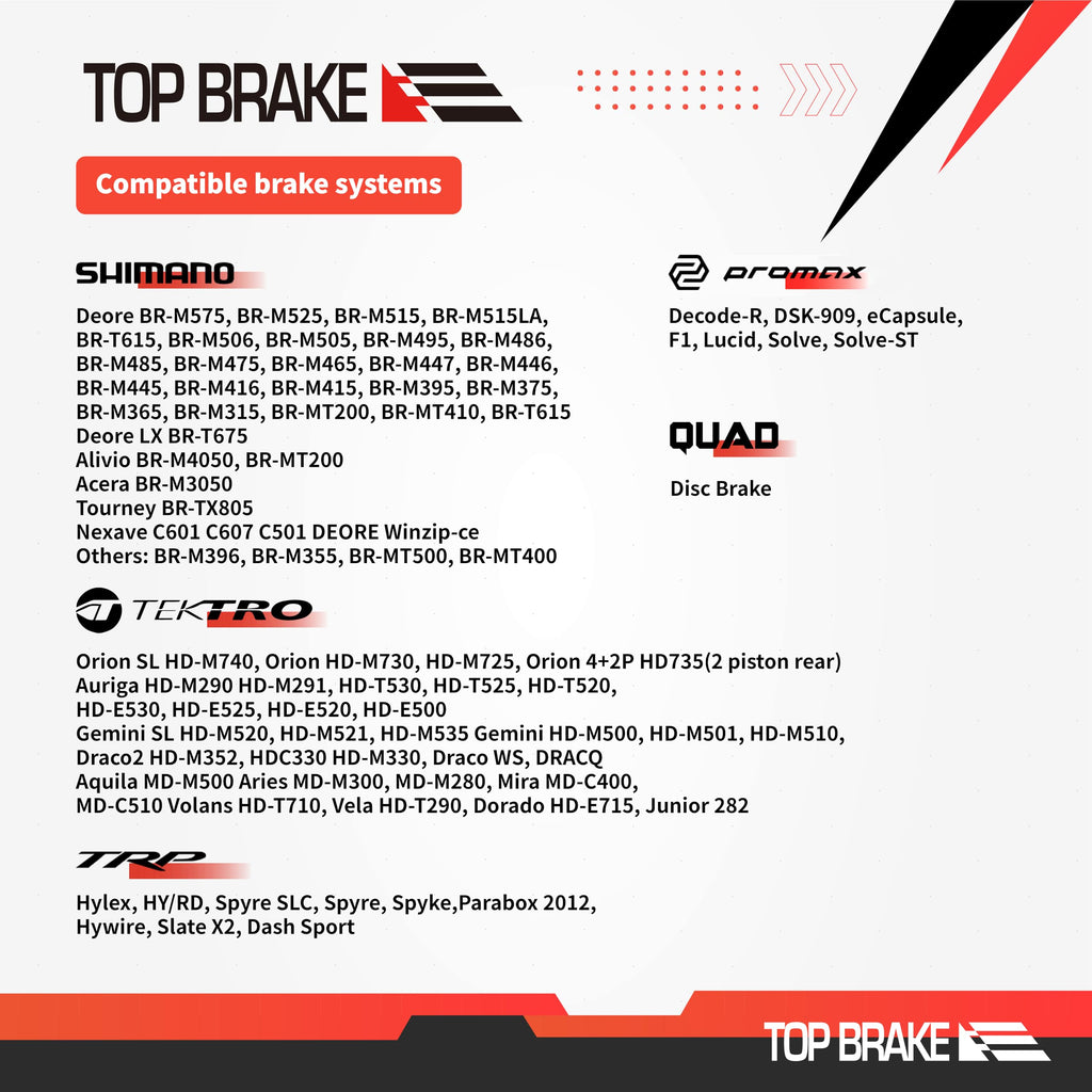 Top Brake Disc Bike Brake Pads For Shimano Deore Br-M515525375M575M515 T615 T675 M505 Trp Hylex, Hyrd, Spyre Slc, Hywire, Slate