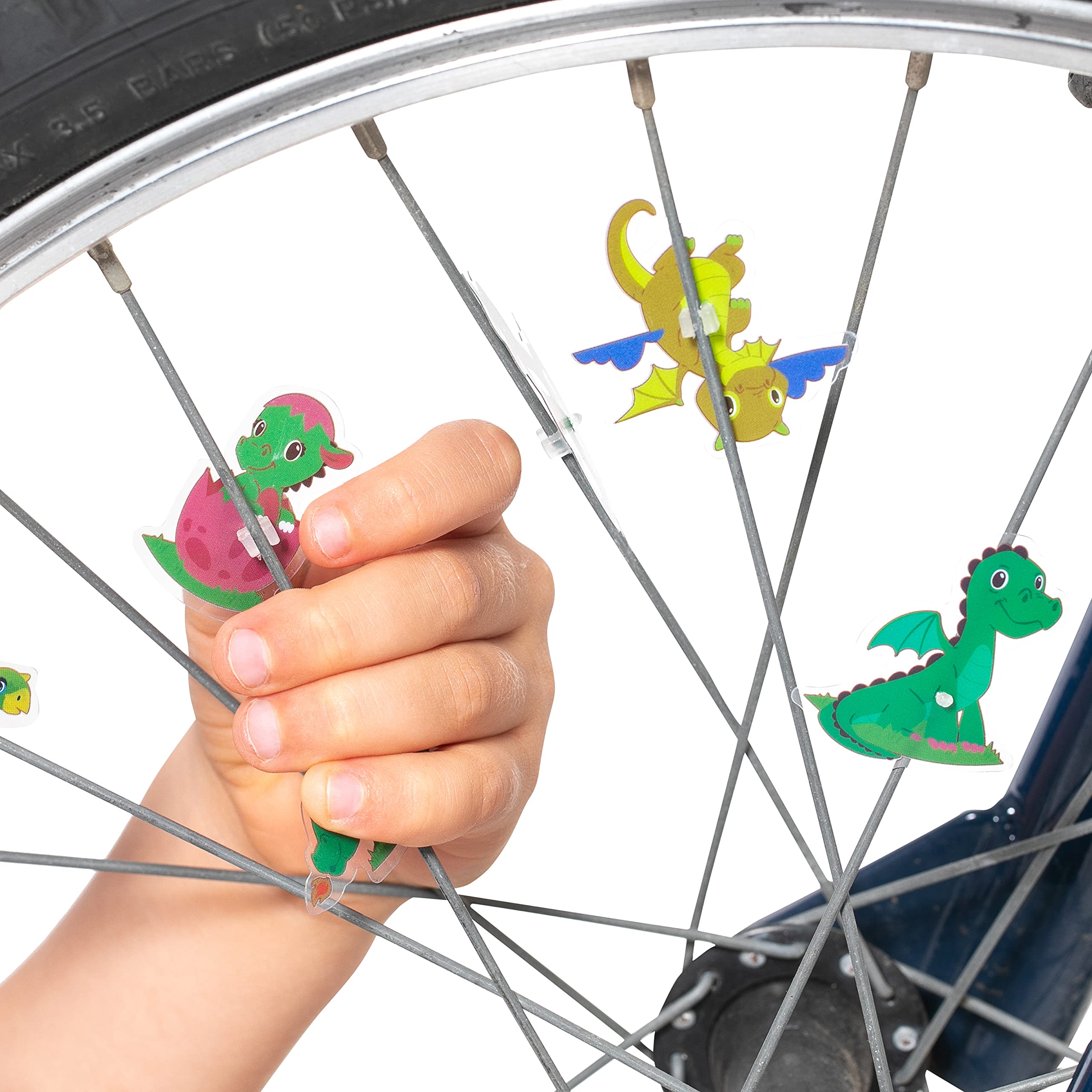Bike Wheel Dinosaurs Spokes - 36 Kit - Cute Biking Accessories For Kids - Bicycle Spokes Decorations - Cool Cycling Gear Gift Fo