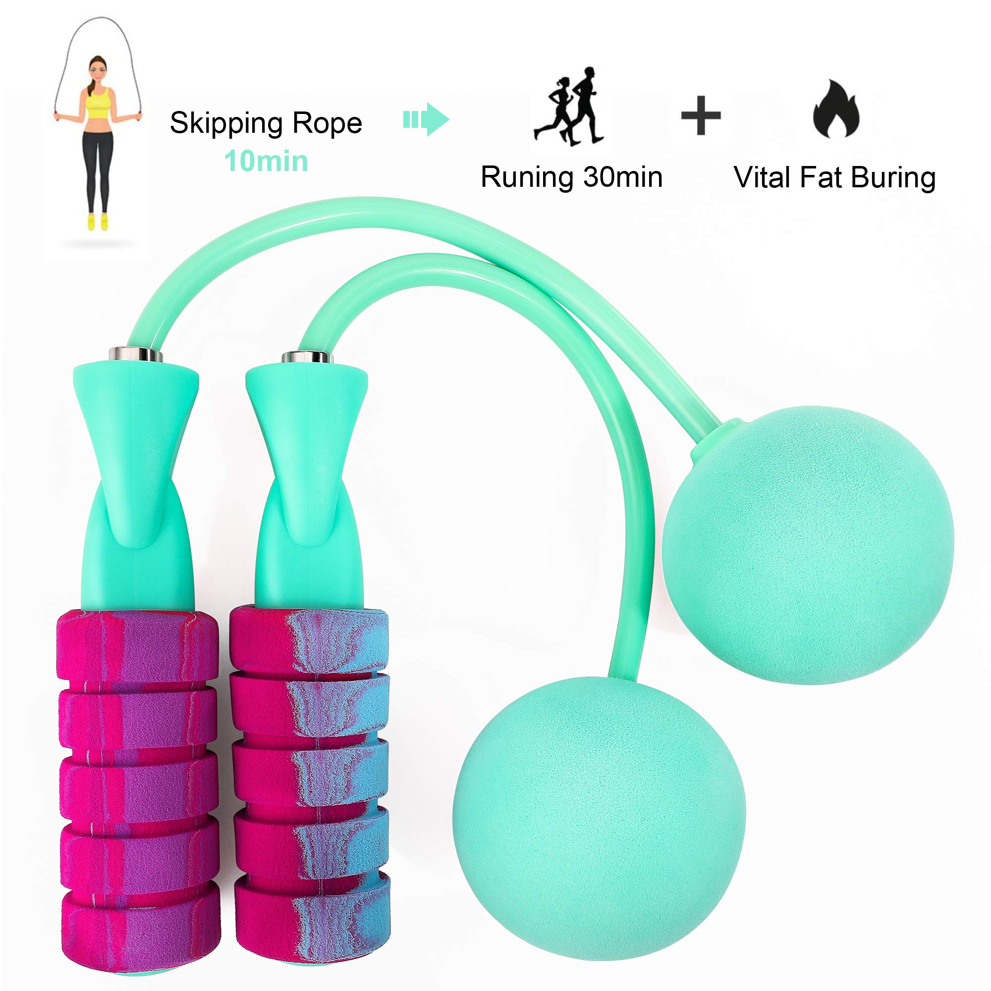Aplugtek Jump Rope, Weighted Ropeless Skipping Rope For Fitness, Tangle-Free Rapid Speed Cordless Jump Rope Workout For Men, Wom