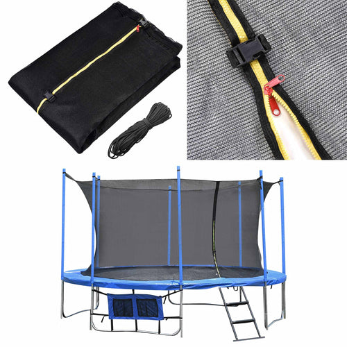 AW Trampoline Safety Net Trampoline Net Replacement 15 FT 8 Poles Replacement Safety Netting Trampoline Accessories Internal Net