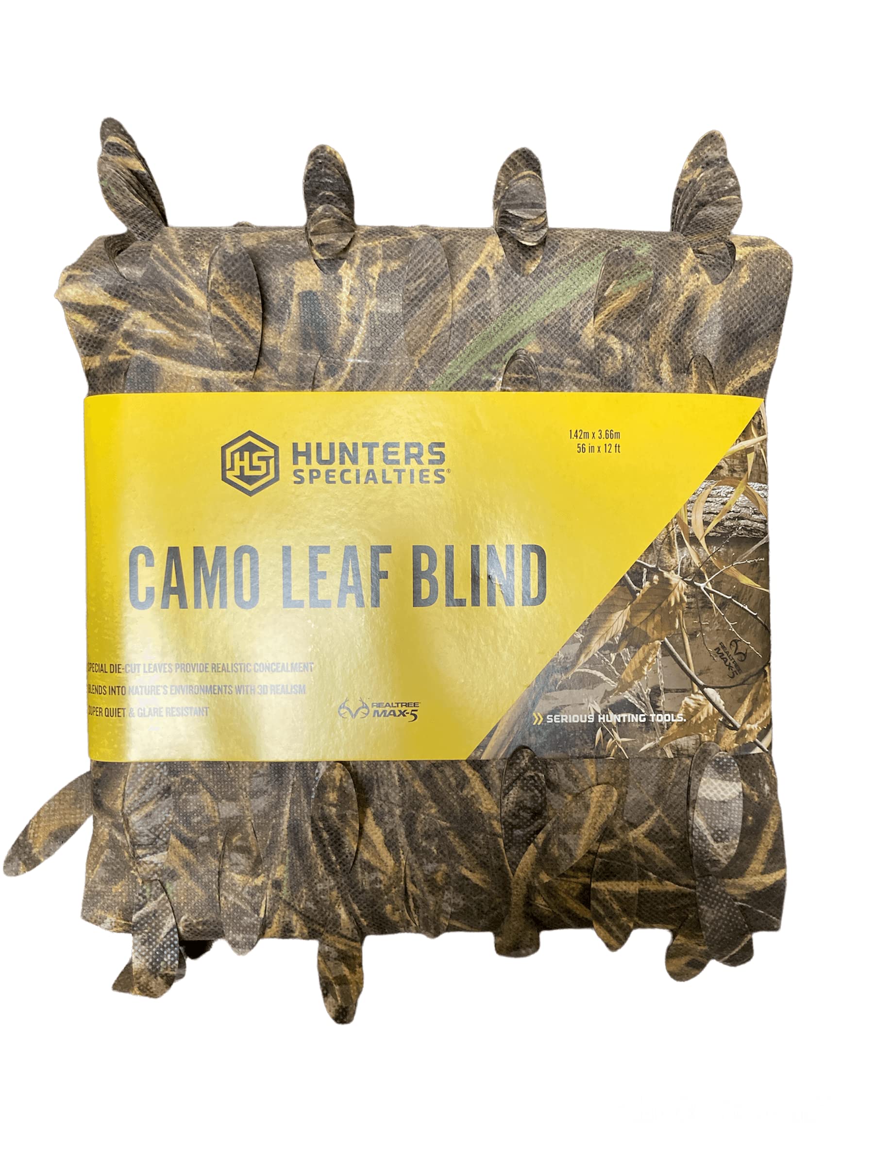 Hunters Specialties Camo Leaf Blind - Hunting Durable Lightweight Quiet Realistic Concealment Camouflage Accessory, Max 5, 56 In