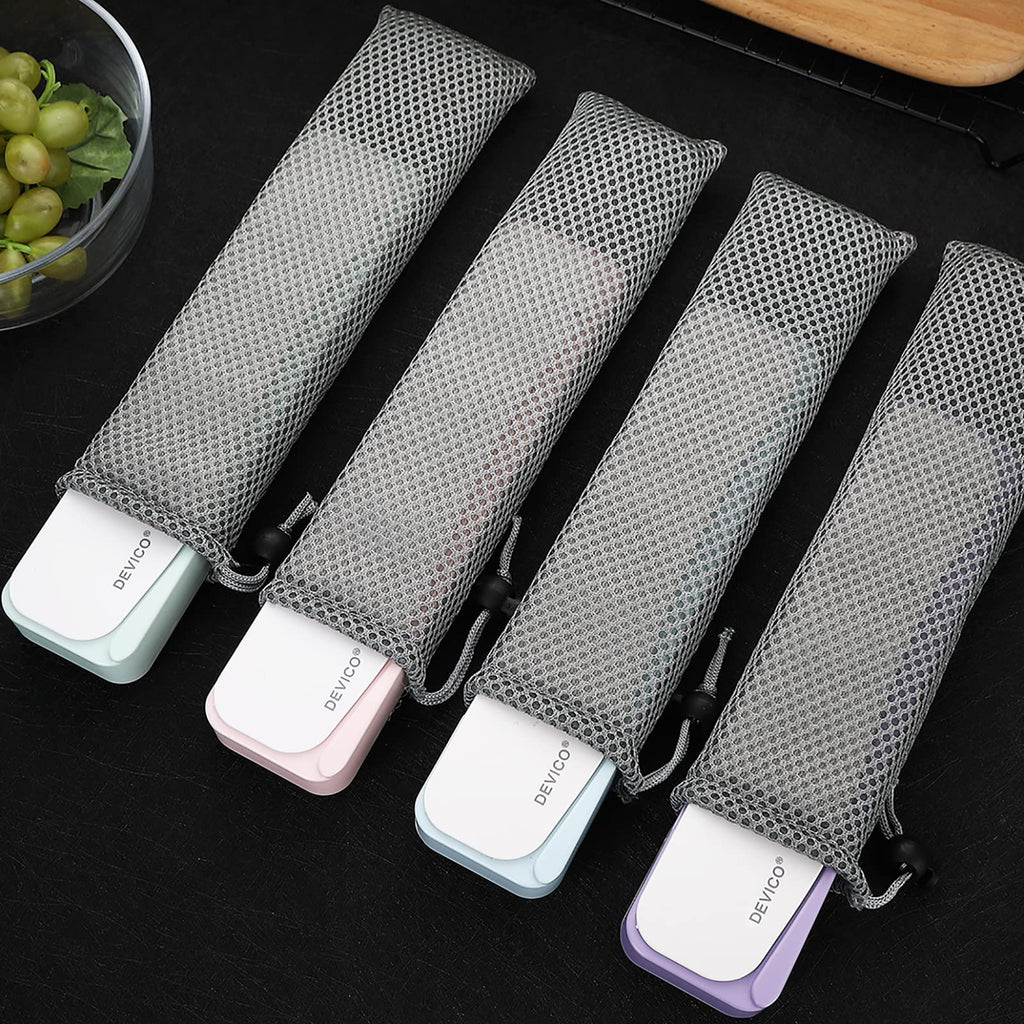 Devico Travel Utensils With Case, 18/8 Stainless Steel Camping Utensils, Reusable Portable Silverware Cutlery Set For Lunch Box,