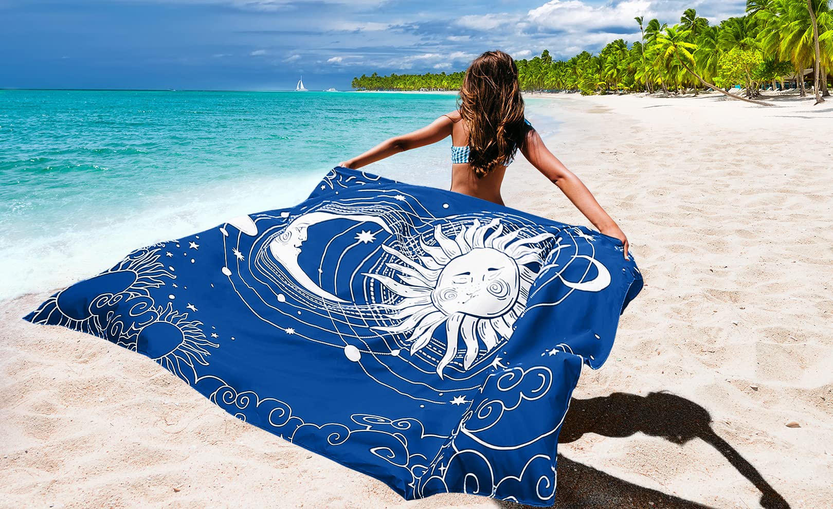 Wiwigo Beach Blanket Waterproof Sandproof Beach Mat 79 X 83/10'X9'For 2-8 Adults Quick Drying Outdoor Picnic Mat Beach Accessori
