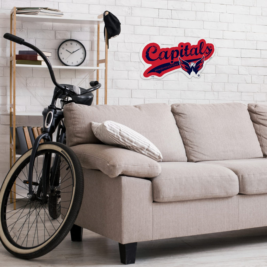 Rico Industries Nhl Washington Capitals Distressed Shape Cut Pennant - Home And Living Room D  Cor - Soft Felt Ez To Hang