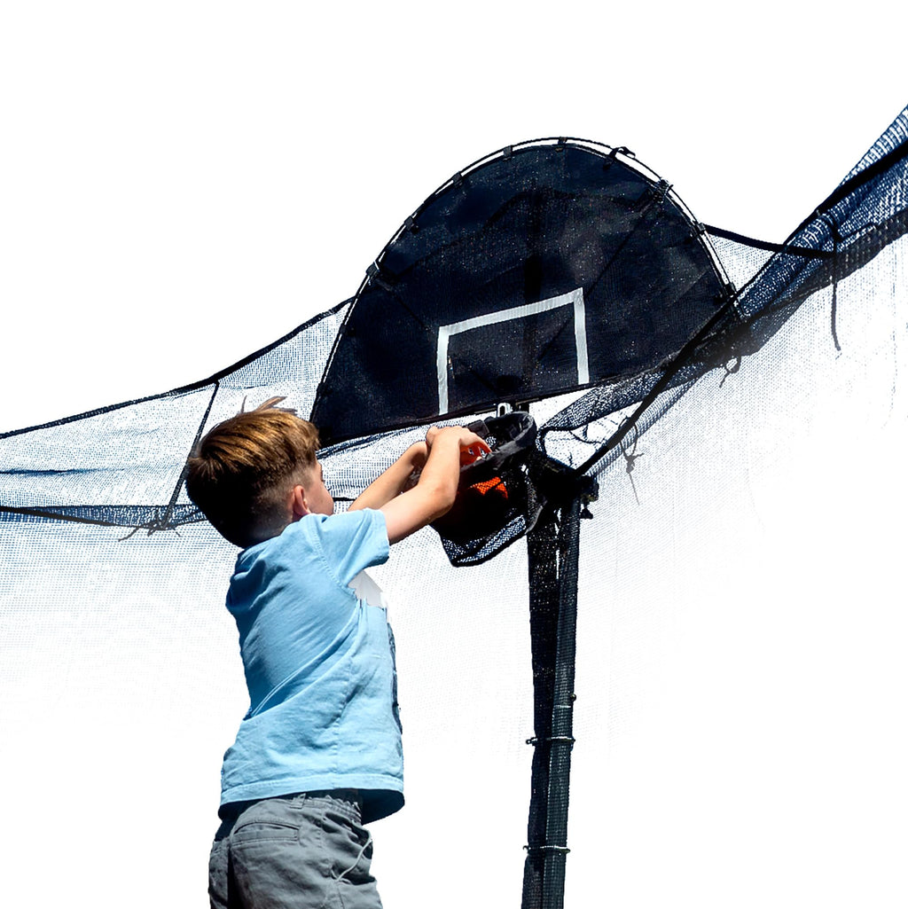 Trampoline Pro Trampoline Basketball Hoop Attachment Jump Slammer - New 2024 Improved Design- Lifetime Parts Warranty