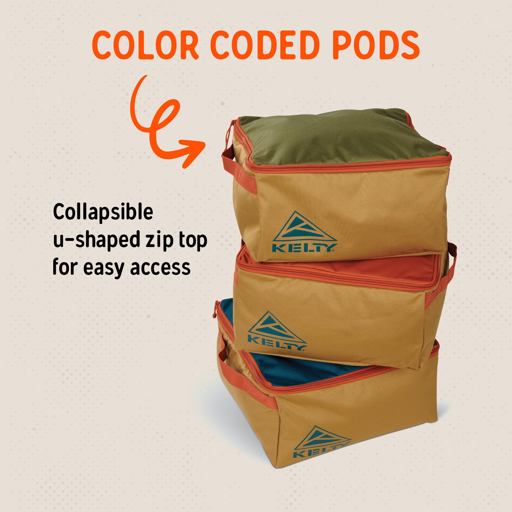 Kelty Car-Go-Box - Camping, Tailgating, Travel Organization Kit For Trucks, Vans, Suvs, Cars - Color Coded Packing Cubes, Rugged