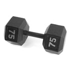 Cap Barbell Cast Iron Hex Dumbbell, Black, Single, 75 Lb
