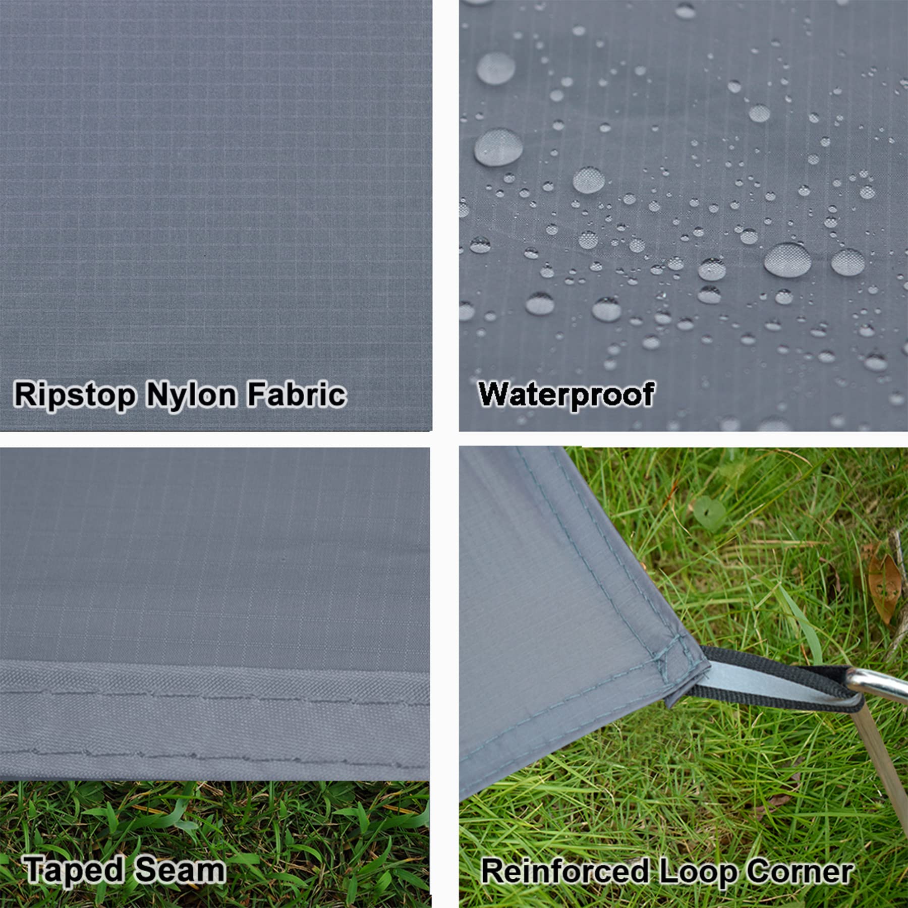 Geertop 1 Person Ultralight Waterproof Tent Tarp Footprint Ground Sheet Mat, For Camping, Hiking, Picnic (4 Sizes)