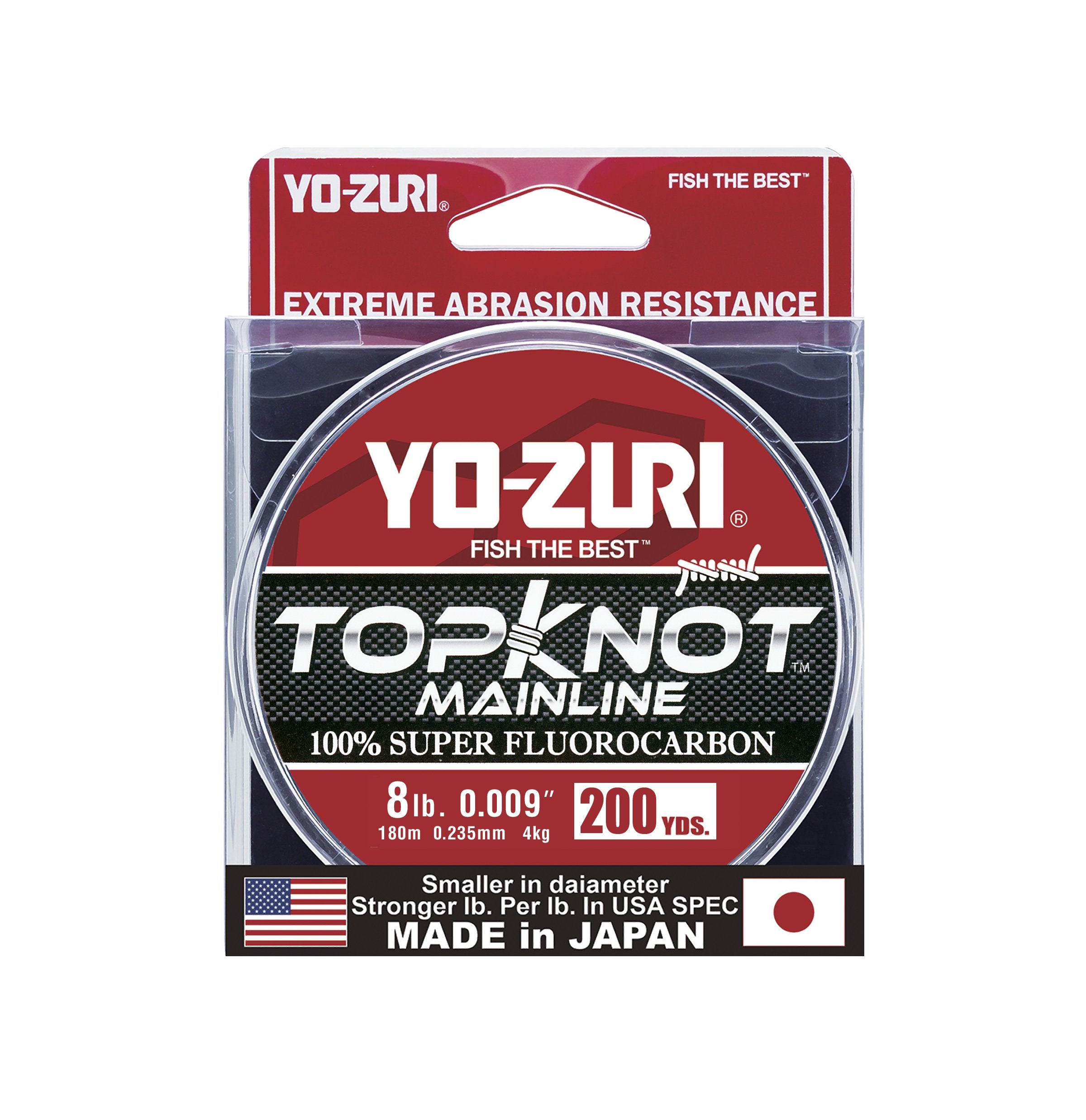Yo-Zuri Topknot Fluorocarbon Mainline 200Yd Spool 8Lb, Natural Clear